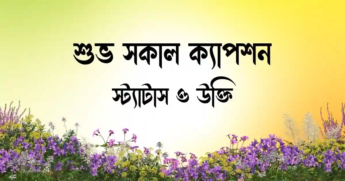 শুভ সকাল ক্যাপশন, স্ট্যাটাস ও উক্তি